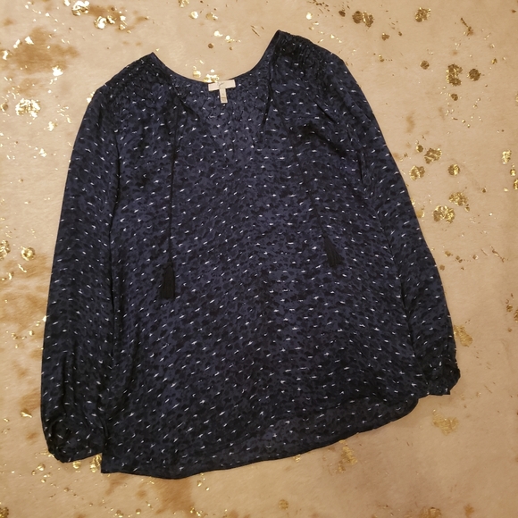 EUC Joie S Blue Long Sleeve Silk Blouse - Picture 6 of 6